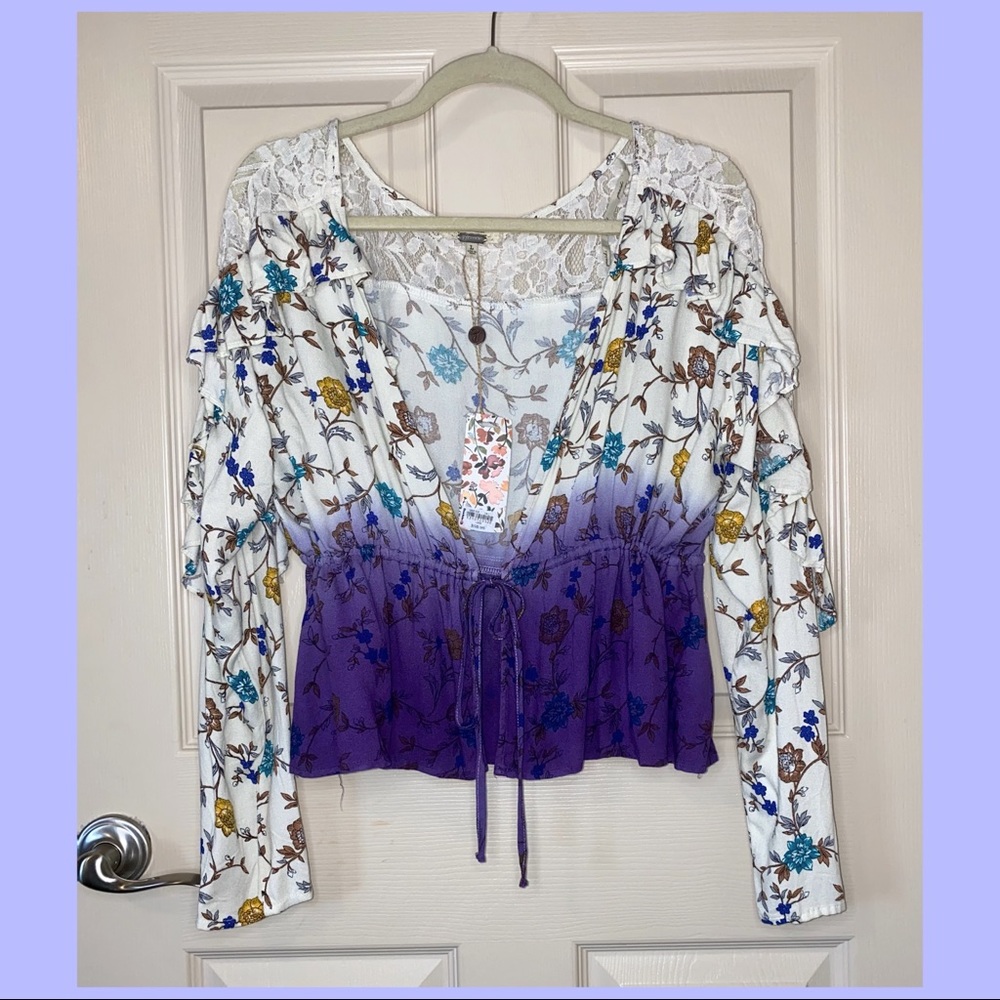 NWT Gimmick Cropped Top with Lace